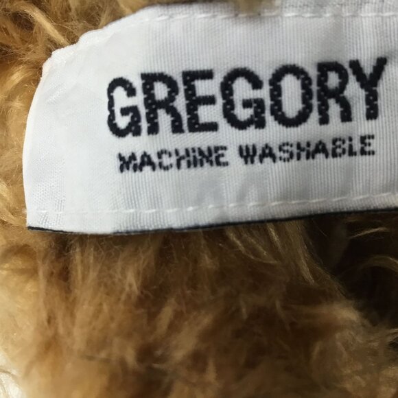 Vintage RUSS Gregory Teddy Bear 6" Plush Maroon Bow Shaggy Mohair Look Eyebrows - Picture 6 of 7